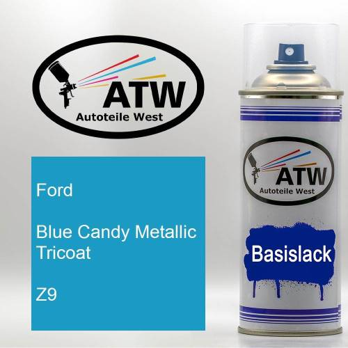 Ford, Blue Candy Metallic Tricoat, Z9: 400ml Sprühdose, von ATW Autoteile West.